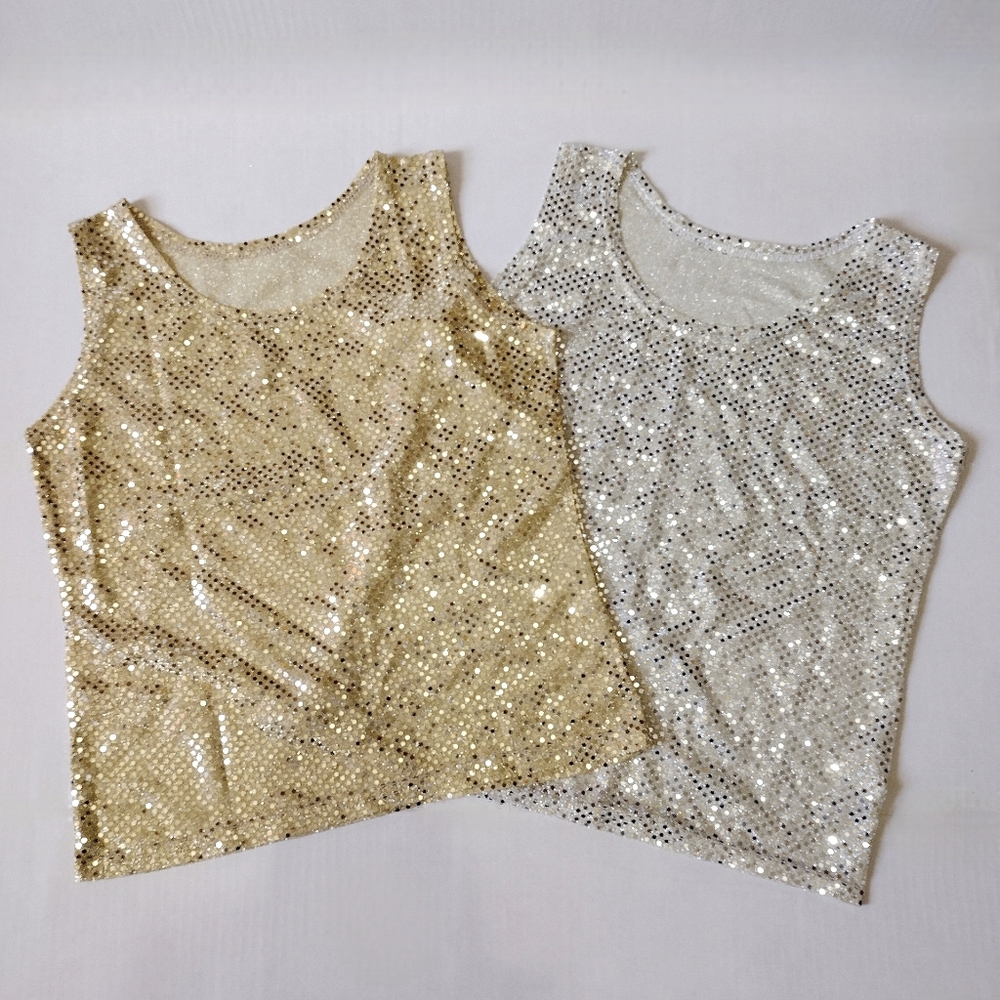 Gold and Silver Sequin Tank Top